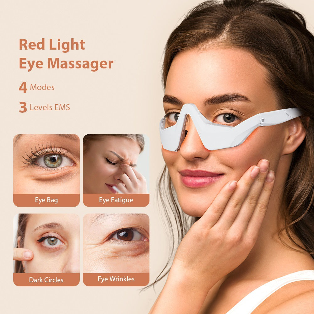 Microcurrent massage beauty eye care device, red light eye massager to fade dark circles, and eye beauty device