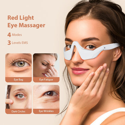 Microcurrent massage beauty eye care device, red light eye massager to fade dark circles, and eye beauty device