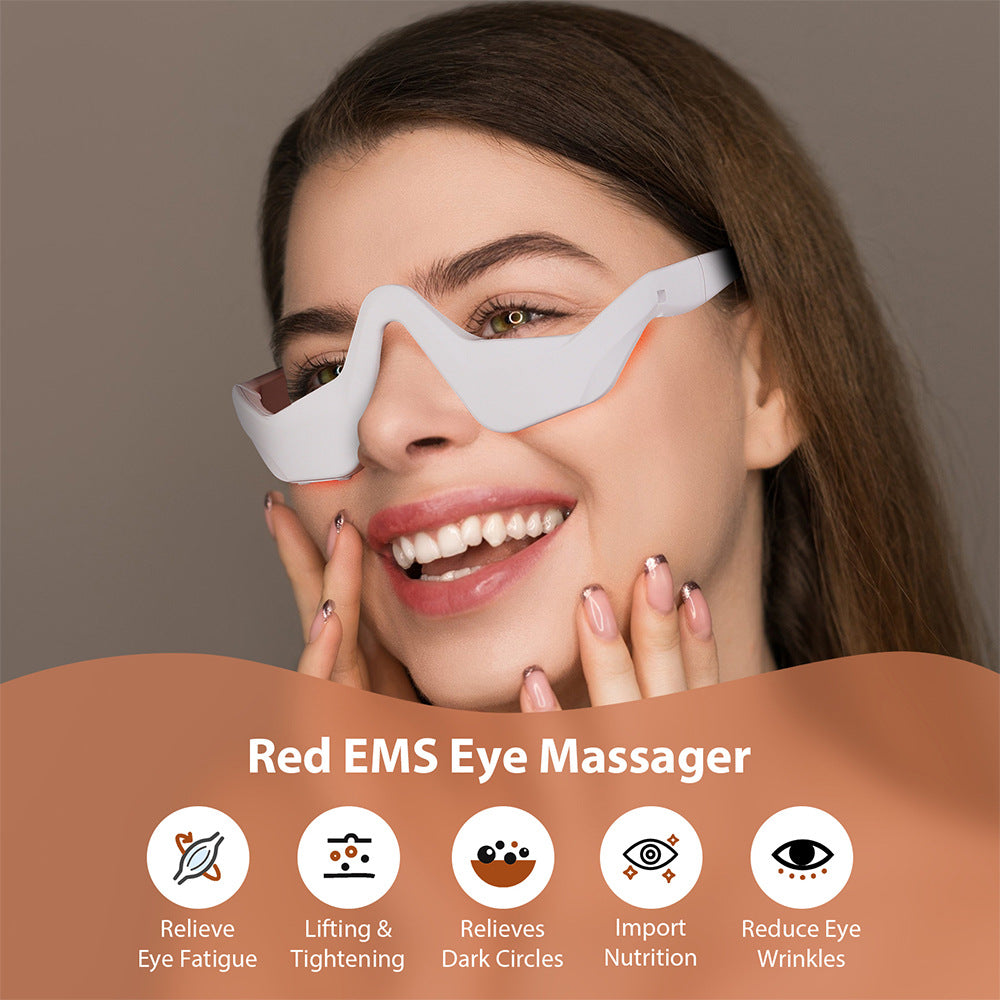 Microcurrent massage beauty eye care device, red light eye massager to fade dark circles, and eye beauty device