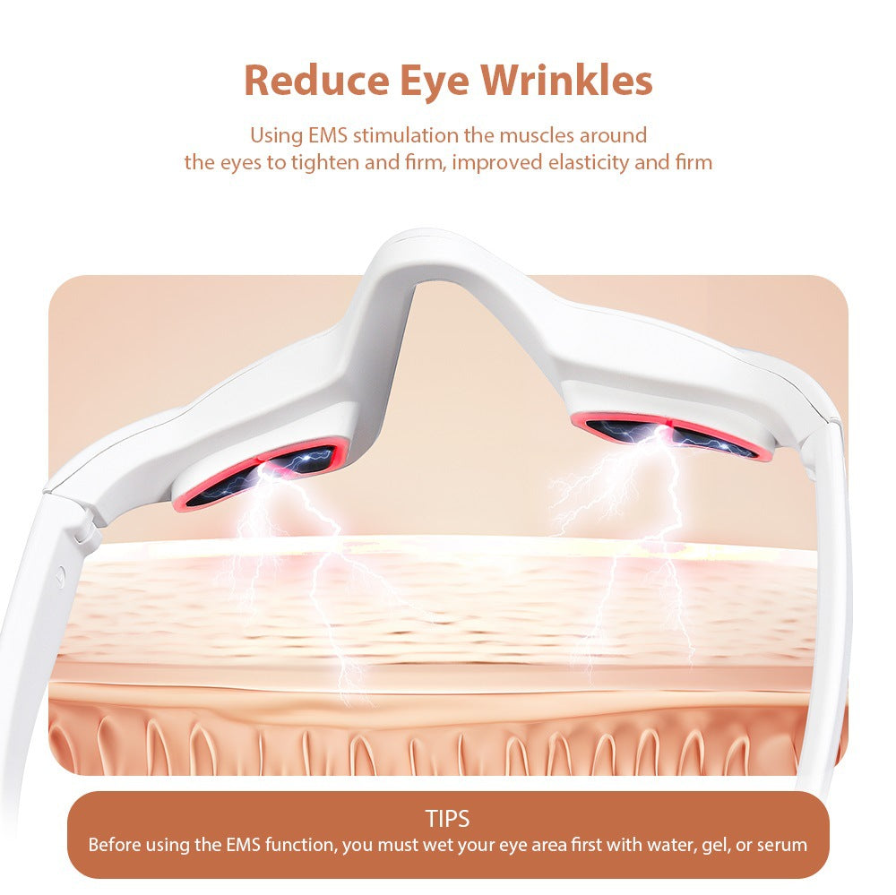 Microcurrent massage beauty eye care device, red light eye massager to fade dark circles, and eye beauty device