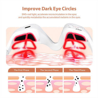 Microcurrent massage beauty eye care device, red light eye massager to fade dark circles, and eye beauty device