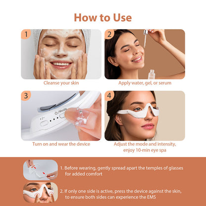 Microcurrent massage beauty eye care device, red light eye massager to fade dark circles, and eye beauty device